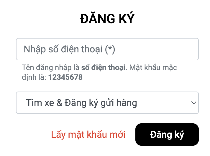 Đăng ký gửi hàng