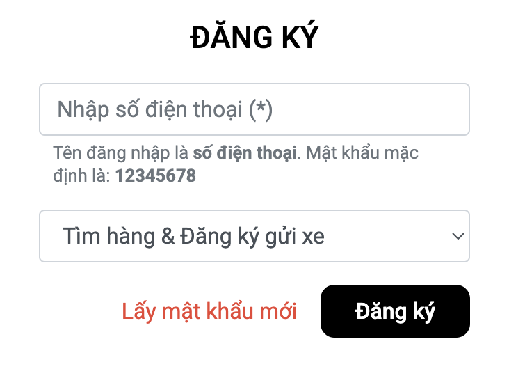 Đăng ký gửi hàng